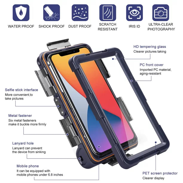 Surfing for Professional UrbanX with 5G all Snorkeling Photo 6.9 Protective Up Underwater Moistureproof And [15m/50ft] Diving Video Swimming Inch Phones nova 6 Lanyard Case Housing to