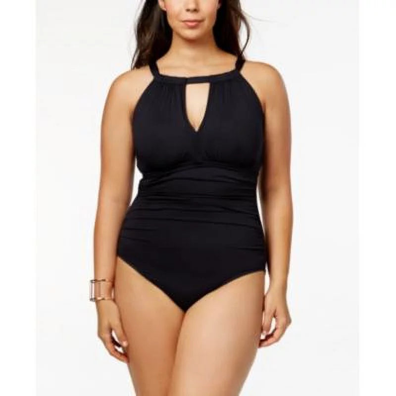 Ralph Lauren P S Size Swimsuit, Keyhole High-Neck Lauren Plus One-Piece