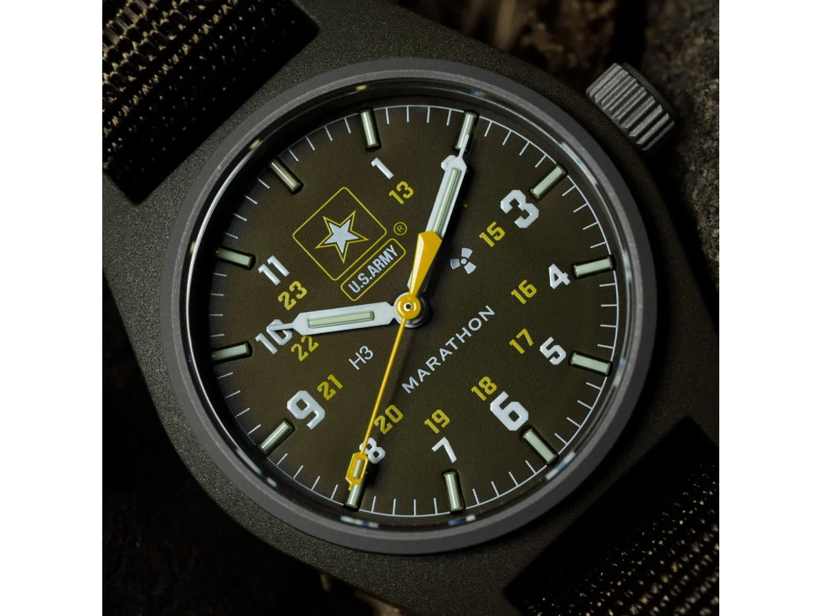 Official Watch, Green, Army Marathon Mechanical 6645-01-694-18 Sage Field
