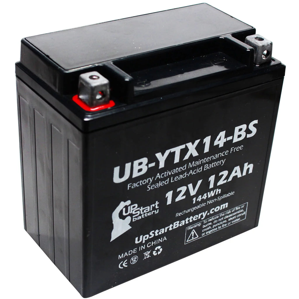 F800ST, 2012 - Activated, Factory 5-Pack Replacement Motorcycle Maintenance for Battery Free, 12V, Battery 12AH, UpStart 800 -YTX14-
