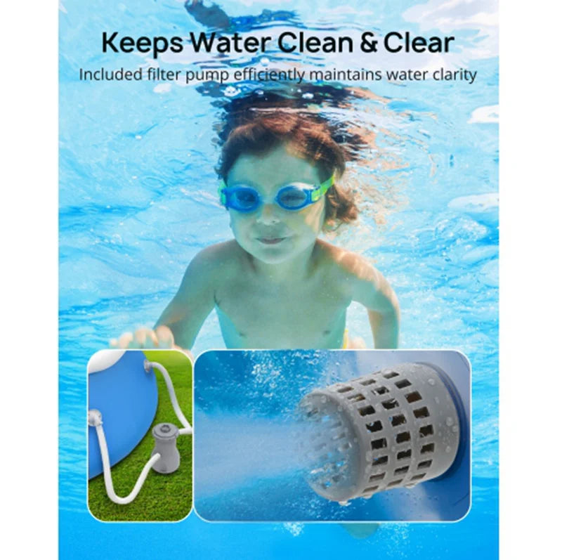 Shield Filter Ground Cloth *35in and Inflatable Swimming Include 15ft Pool Pump,