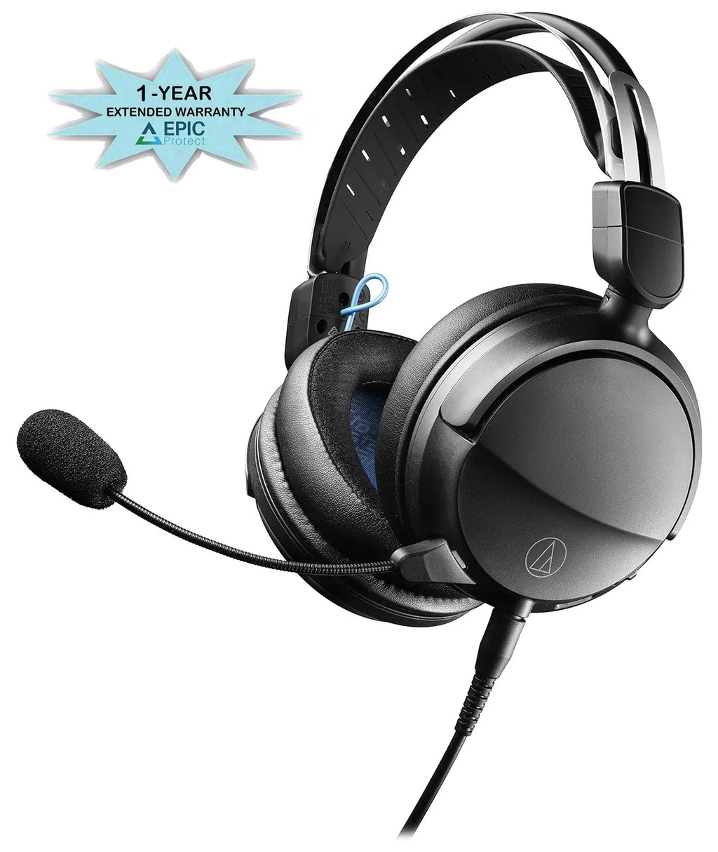 with by - Black/Blue 1 Year Additional Audio -GL3BK Gaming Epic Protect Headset Closed-Back (2022) Wired Shieldage Technica an