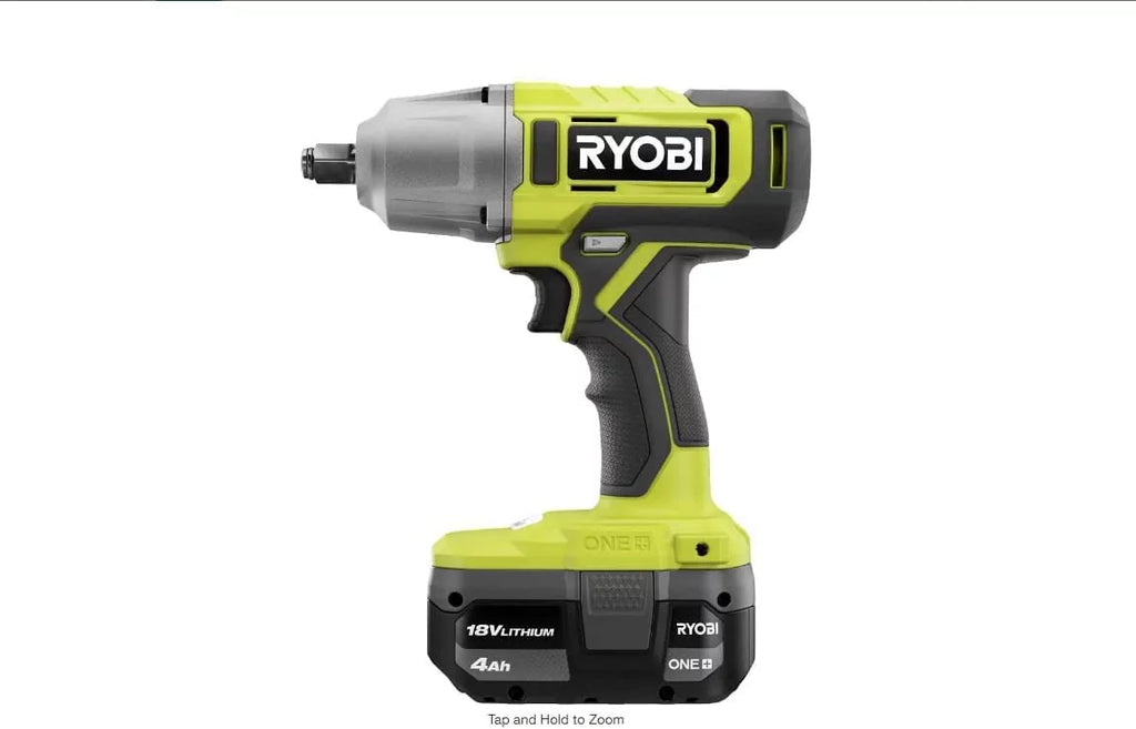Ah 18V with 4.0 Impact Wrench Battery in. Cordless + Kit 1/2 Charger and