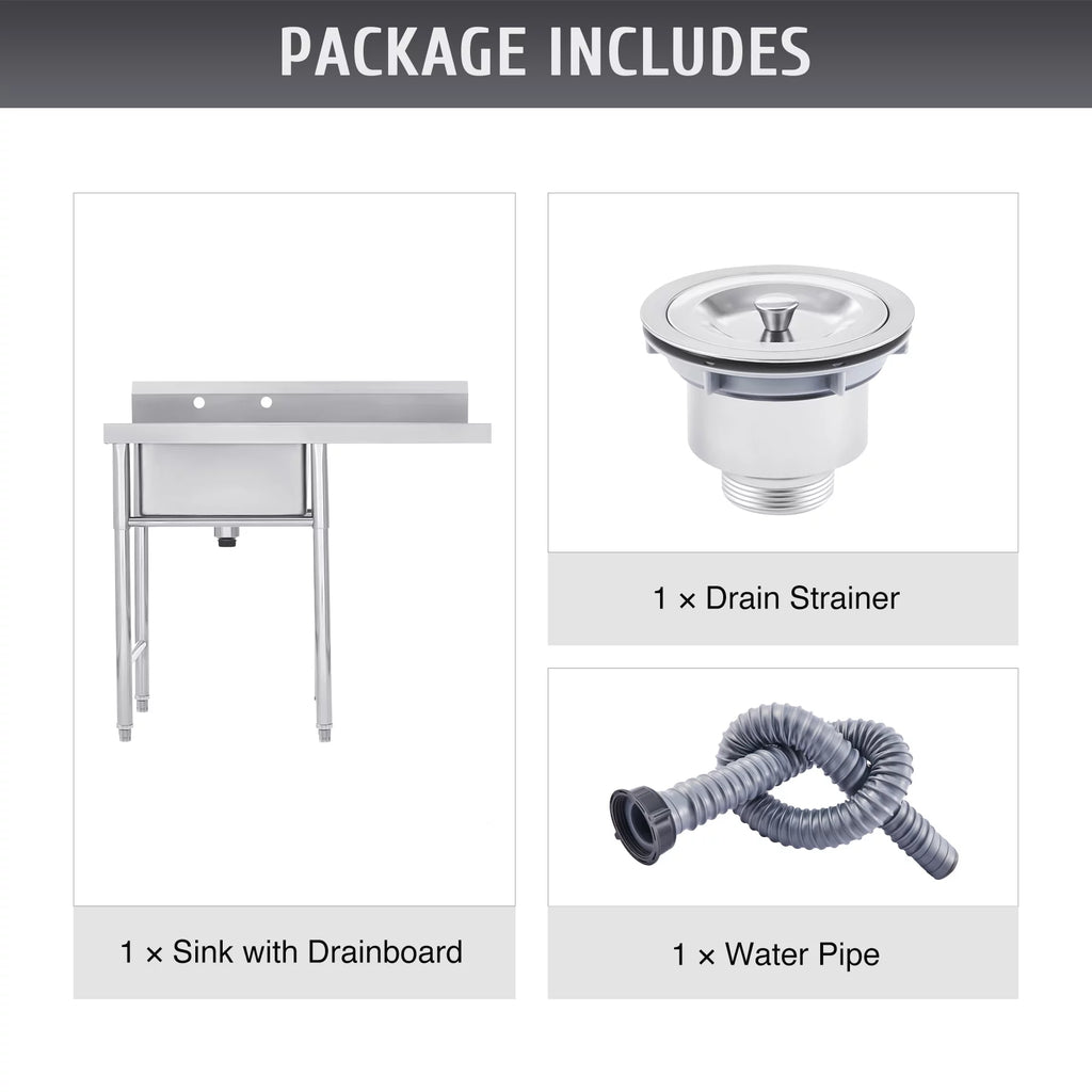 Commercial Strainer Wilprep for Steel Stainless Bar Kitchen Backsplash Utility Drainboard Sink w