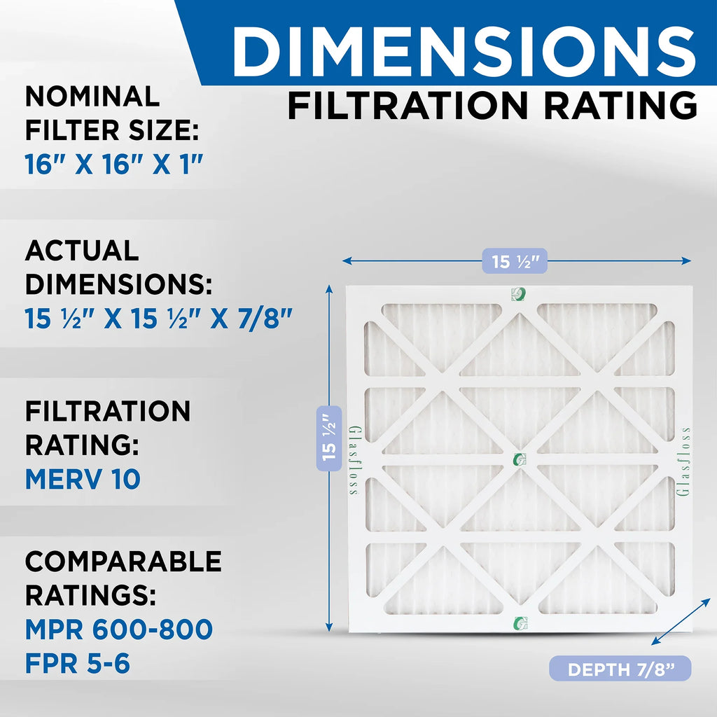 12 Series Box Glasfloss Air Filter - of 10 16x16x1