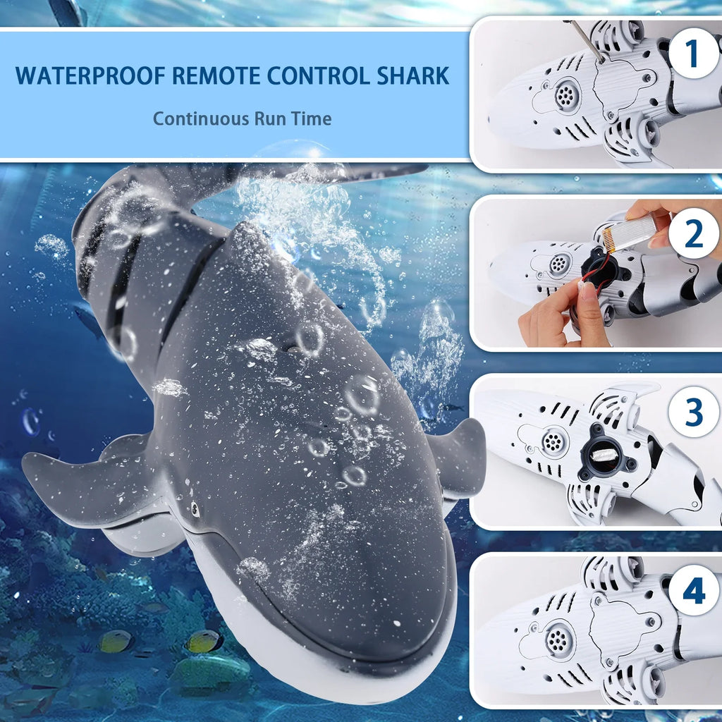 Shark Remote Vessel Toy Kids, Toys, Swimming Pool Toys, Pool Moisture Whale Vessel Control Ant for Toys Class Spray for Boys Diving Girls, for