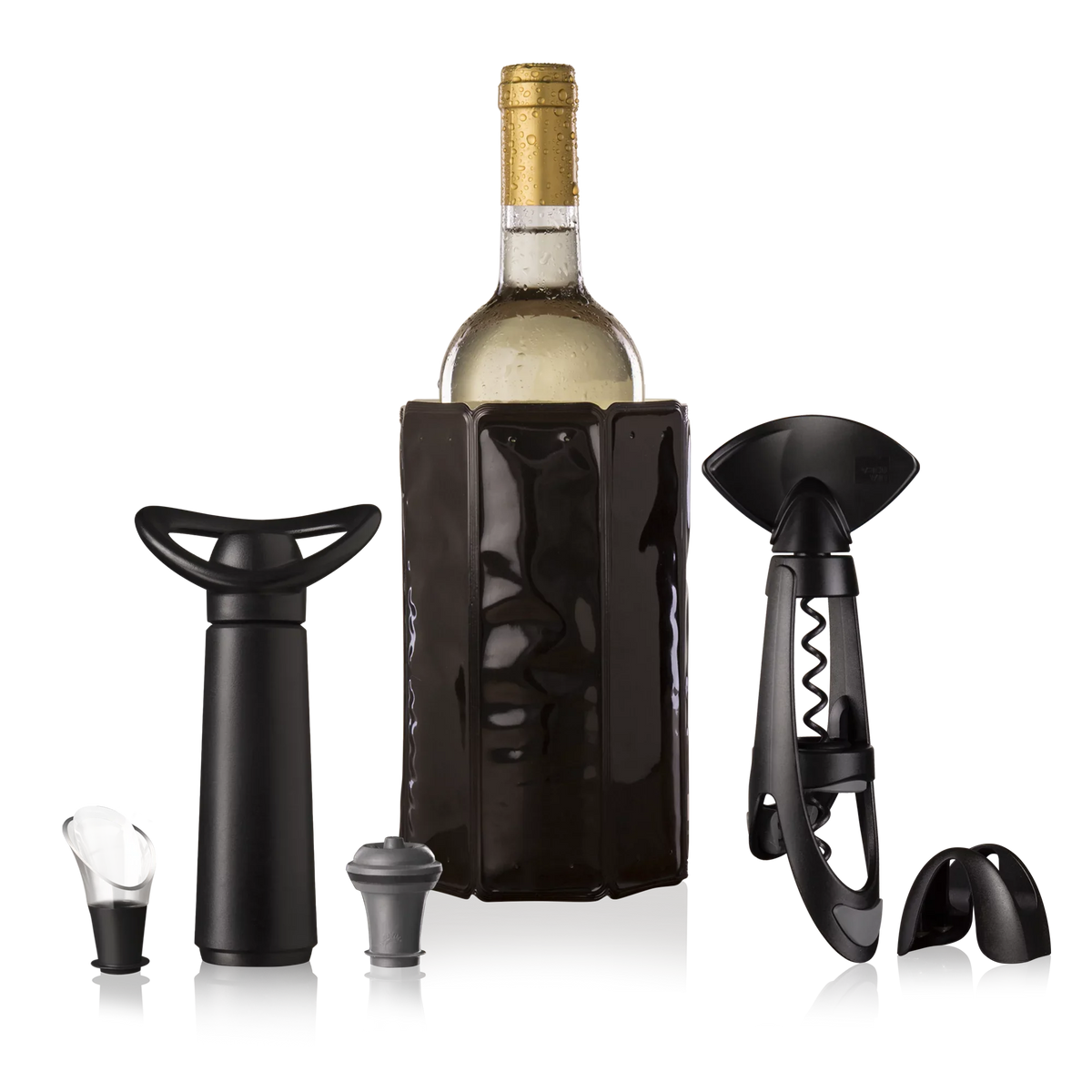 Foil Haves - Wine - Crystal Cutter Stopper Must - Active Concerto Wine Corkscrew Twister Wine Plus- Wine - The Includes Original Saver Wine Wine Vin - Server Vacuum 6pc and Vacu Cooler Set