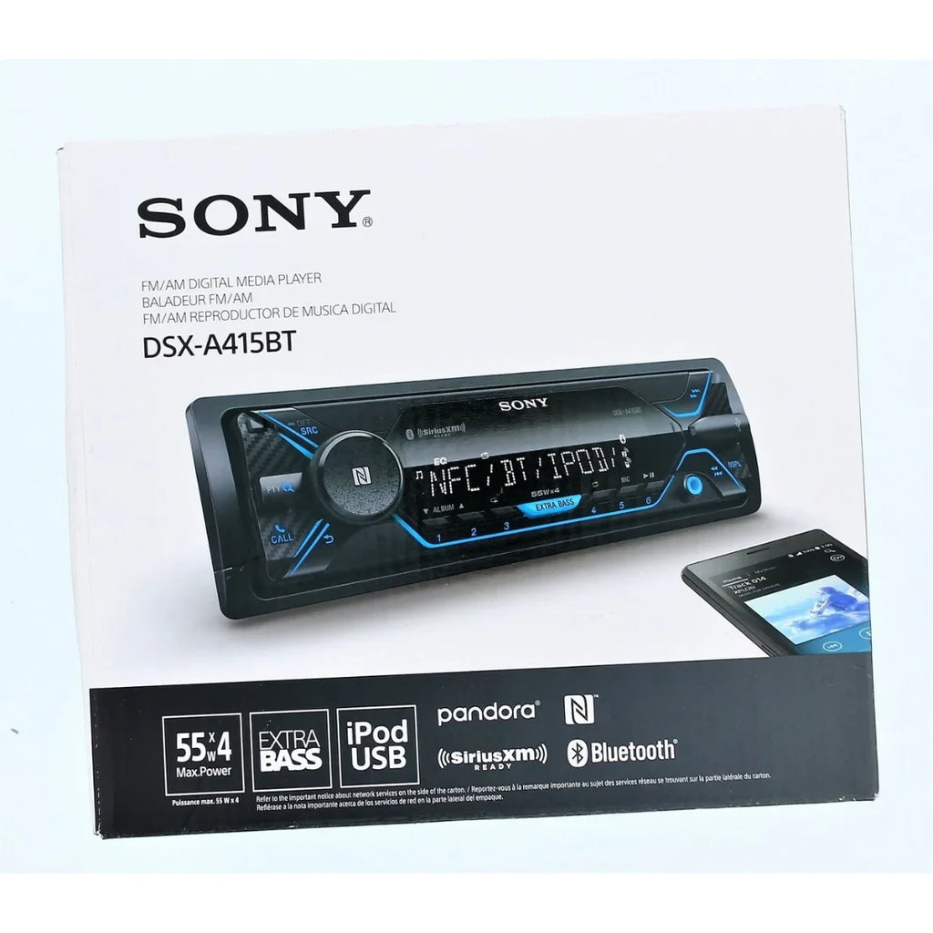 Single Bluetooth Stereo -A415BT Car Inputs In-Dash with Sony 3.5 & Front Receiver Media Auxiliary Digital