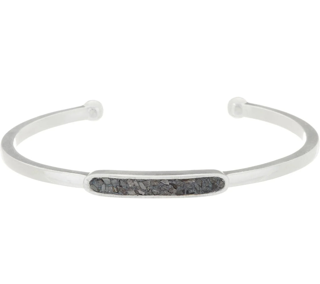 (364 Cuff Black Diamond 7-1/4" Gulati Silver Leena Sterling Bracelet Shana Slice