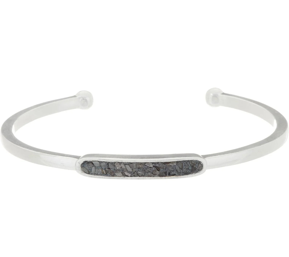 (364 Cuff Black Diamond 7-1/4" Gulati Silver Leena Sterling Bracelet Shana Slice