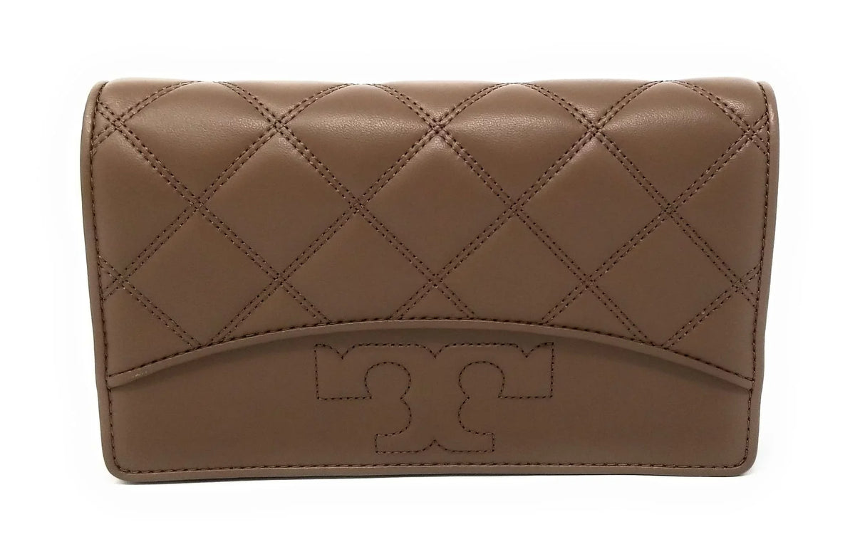 Savannah Flat Taupe) Tory Womens Chain Burch Wallet (Classic