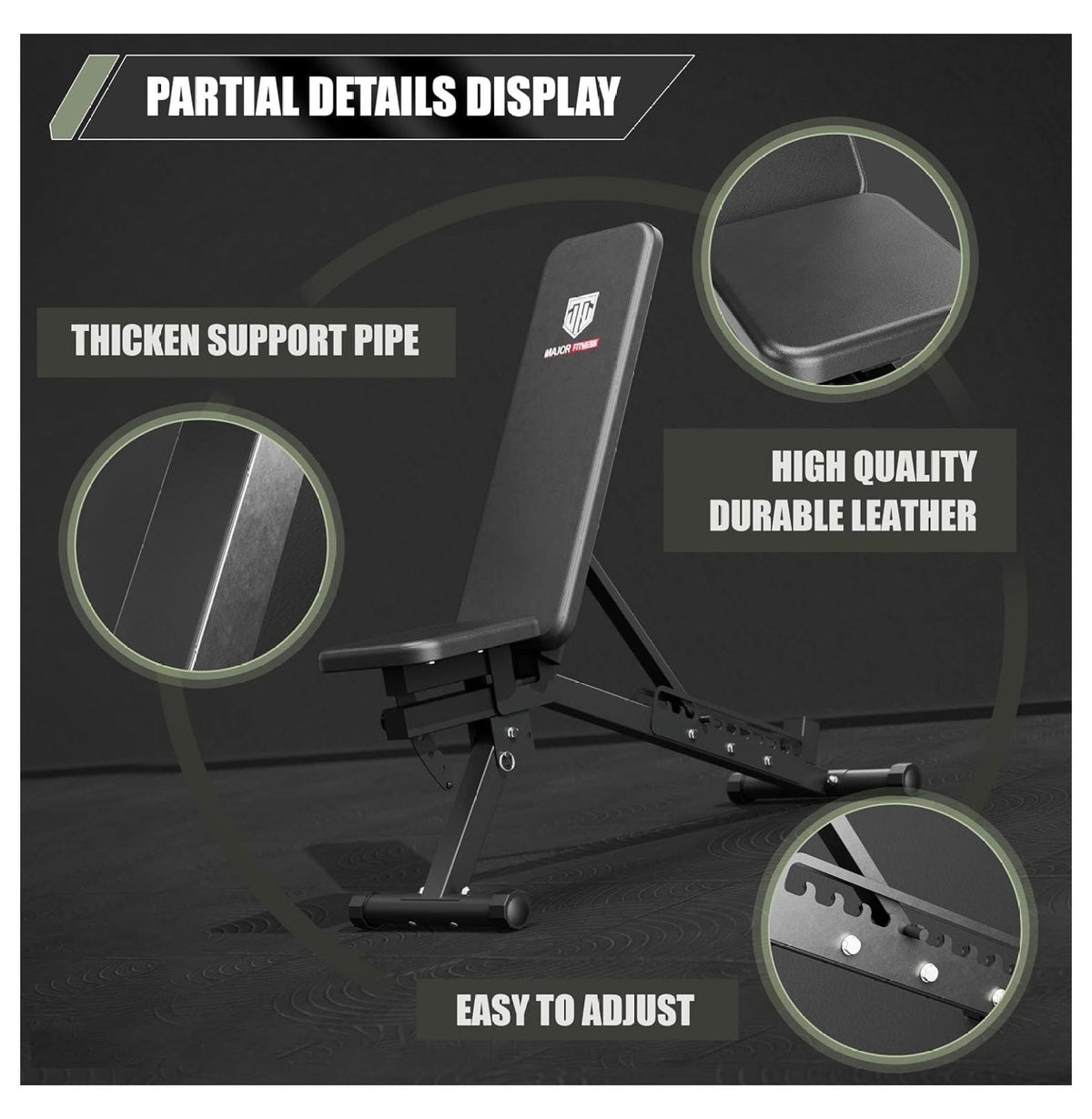 Press 32 and Bench Garage Capacity Fitness and Workouts, and Press Weight Positions Weight Training Home Strength Adjustable Major Lifting, Bench Bench,1300 Bench for Gym