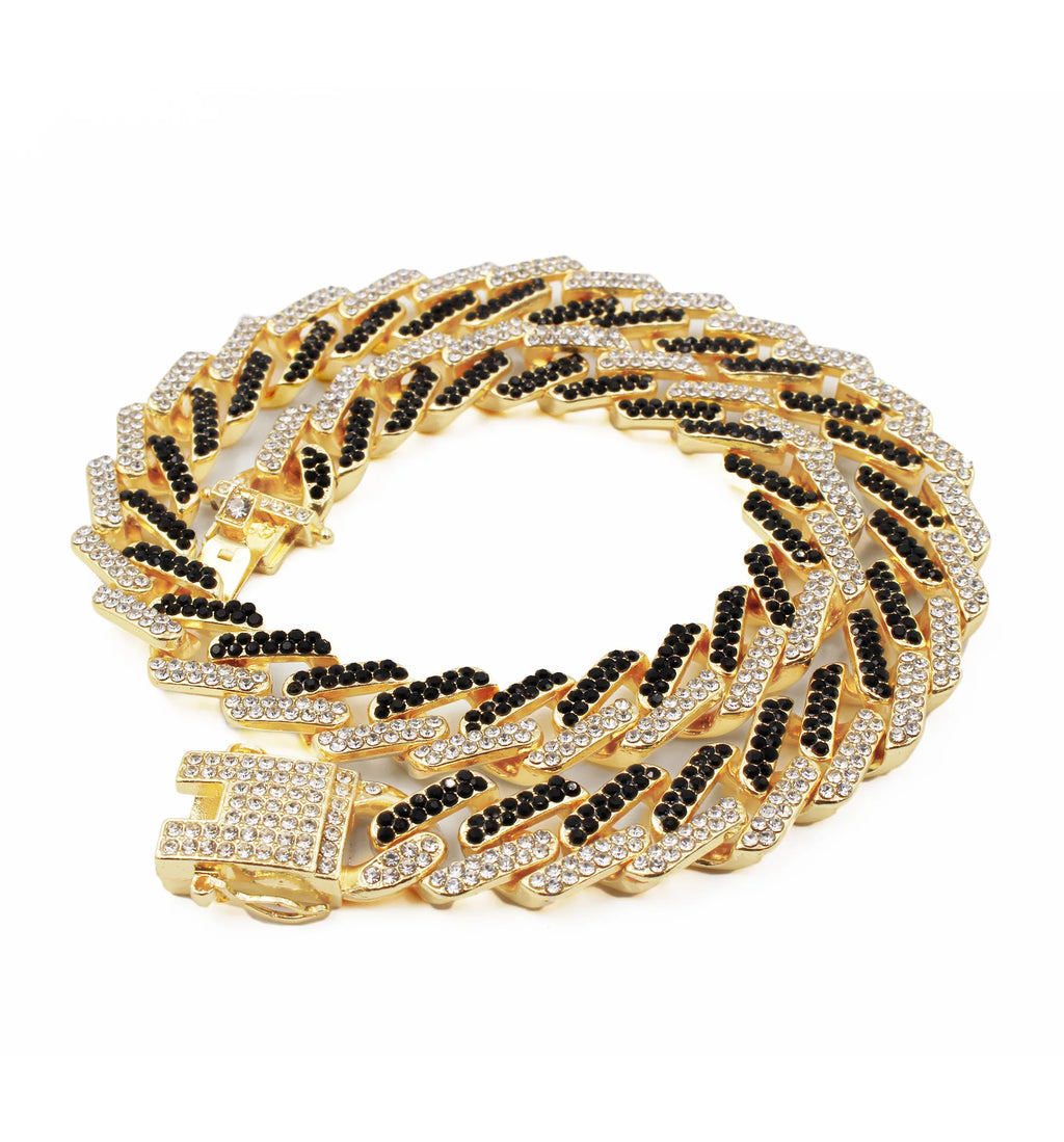 Charles Zig with Black on Matching and Blast! Gold Necklace Sets(ST10327DX Trim Necklace Rolly on Hip Raymond Sets Band with Out Bling'ed - Bling'ed Ice - Out Hop Looks Watch Zag Ice
