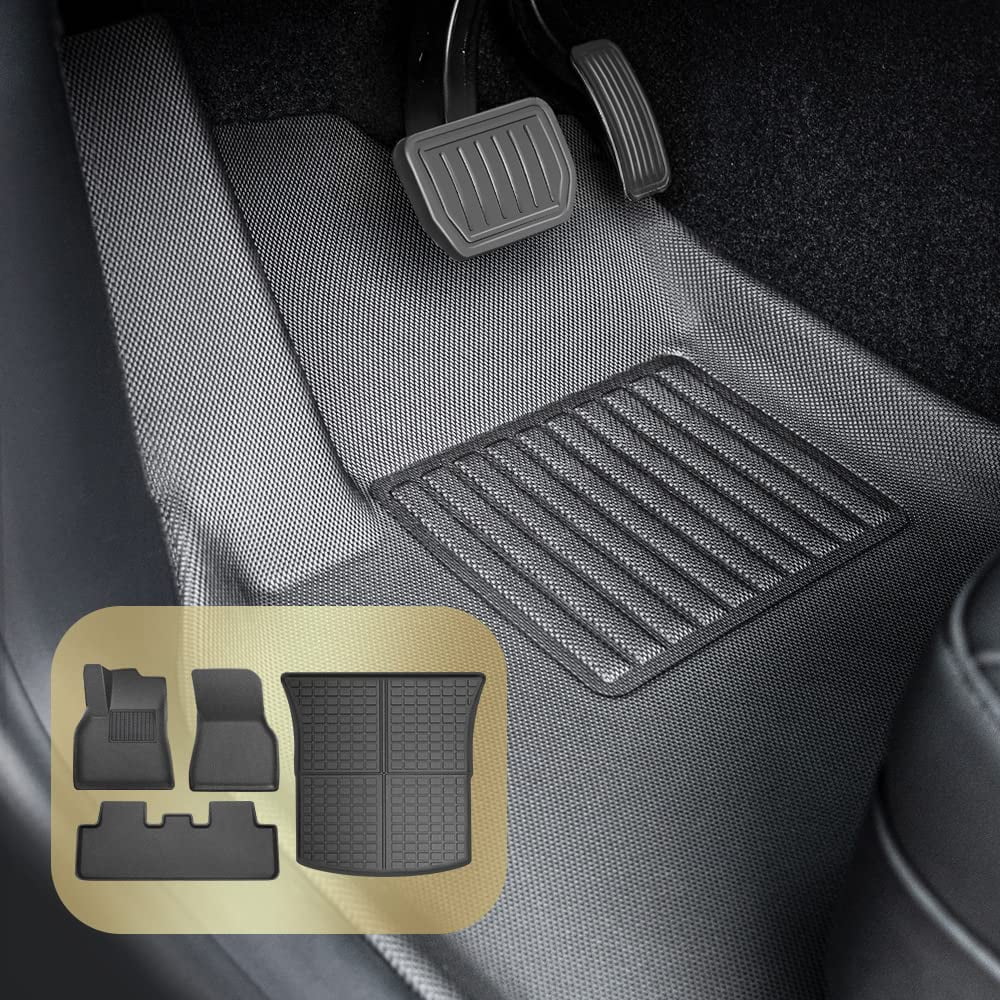 for All Mats Y Heavy Mats, 2023-2021, Floor Y Floor Car Rear Interior Climatic Mats Tesla Accessories Liners Model Fit Model Mat 4PCS 3D Duty Trunk Floor Custom