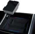 Tray Y Customized Console Accessories, Box, Premium Upgrade 3 Flocking Tesla Holder Coin Center and Material Nestour Sunglasses and Model with Organizer Storage Model 2016-2020