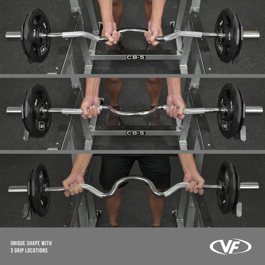 Body Valor -28mm Arm Hand Curls Fitness 47" Triceps Bar Workout Knurled Streel Curl and Upper for Grip