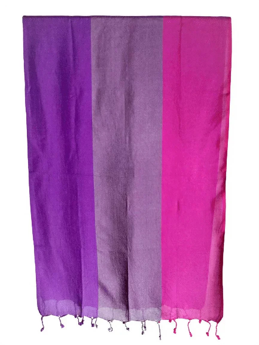 Purple Vegan Shawl Silk Band Triple -