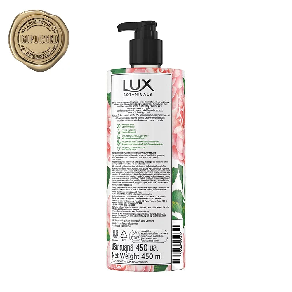 Glowing Paraben, Lux Loofah, Free Extracts, Botanicals Gel, 450 Skin Shower Natural No Ml