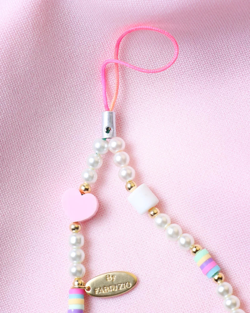 Nazar Il Strawberry and Star Mare Pearls con Strap Charms in Me Heart Freshwater Phone