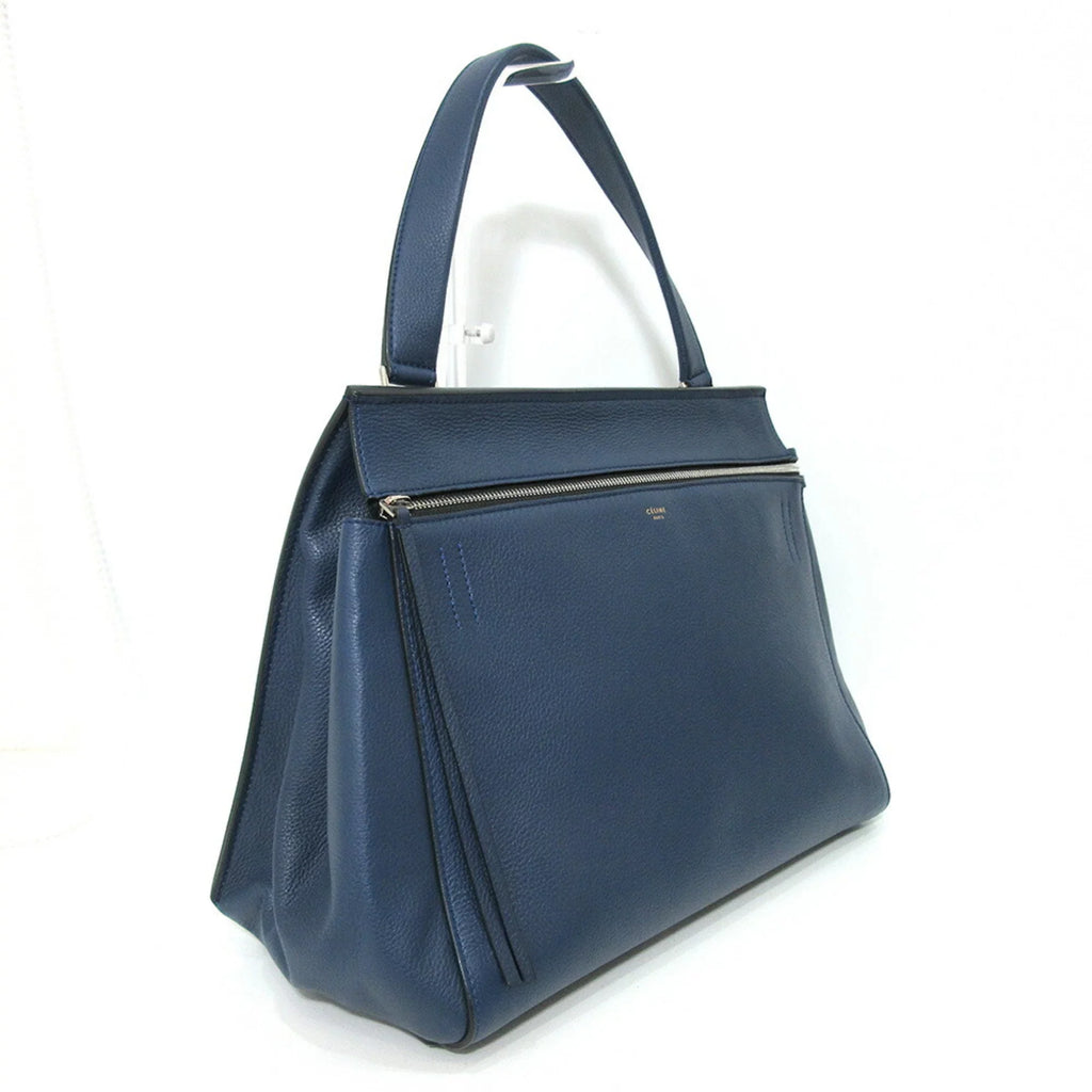 (Good) Calf Medium Edge Blue Ladies Bag Celine One Handle Leather Pre-Owned Tote Handbag