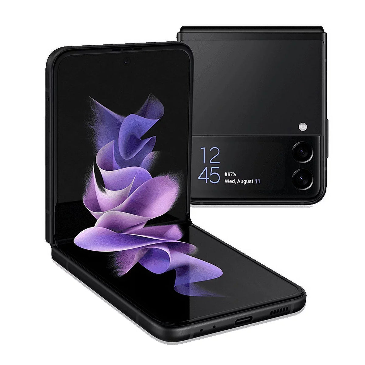 (Fully Galaxy Black Fair) Samsung 128GB 5G (Refurbished: Flip3 Pre-Owned F711U Z Unlocked)