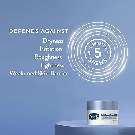 Daily Skin, Sensitive Hyaluronic Dry 1.7 48 E Hydration for With Face Cream, Glow Healthy Cetaphil Hour Face B5 Vitamin Moisturizer oz, Skin Vitamin Deep Acid, &