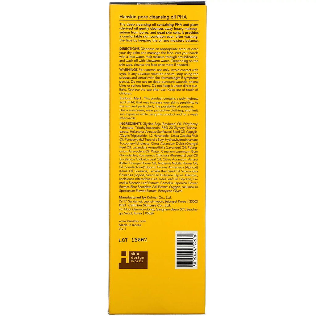 Pore Oil, fl 10.14 , Cleansing oz Hanskin ml), (300