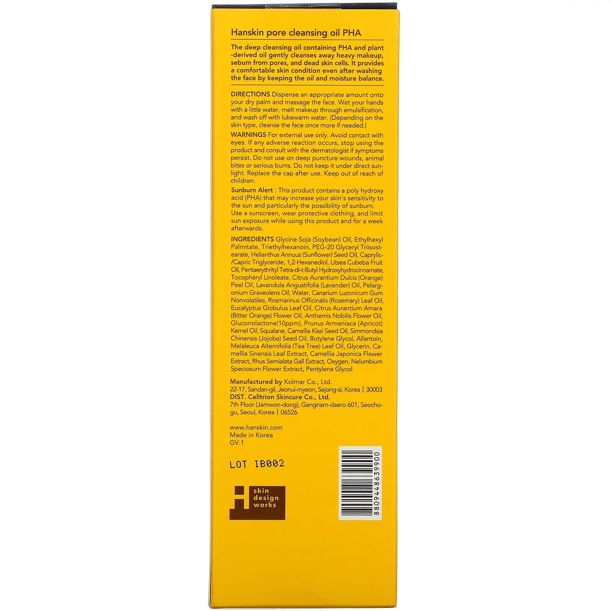 Pore Oil, fl 10.14 , Cleansing oz Hanskin ml), (300