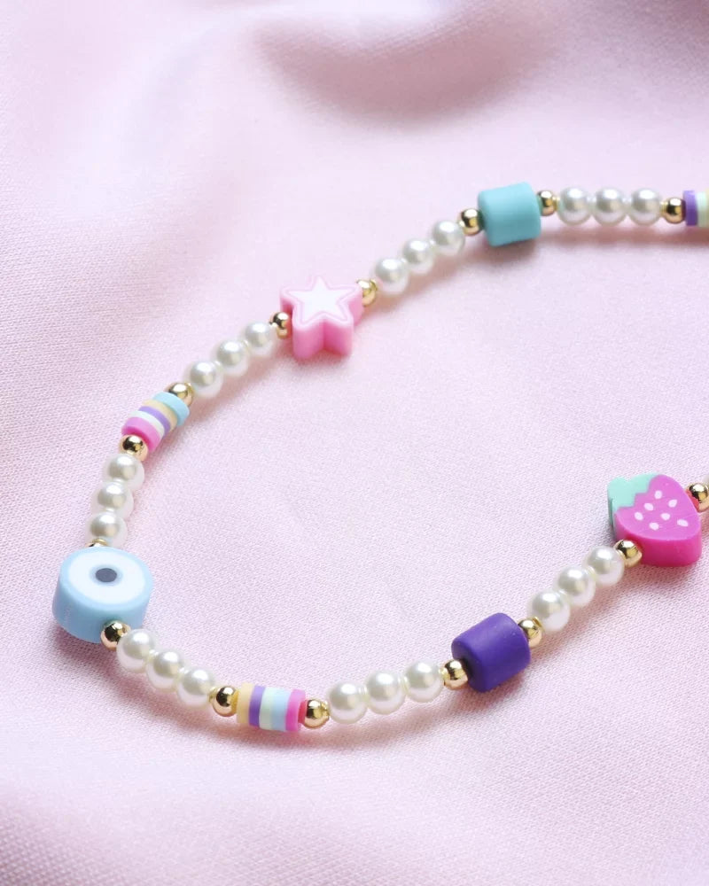 Nazar Il Strawberry and Star Mare Pearls con Strap Charms in Me Heart Freshwater Phone