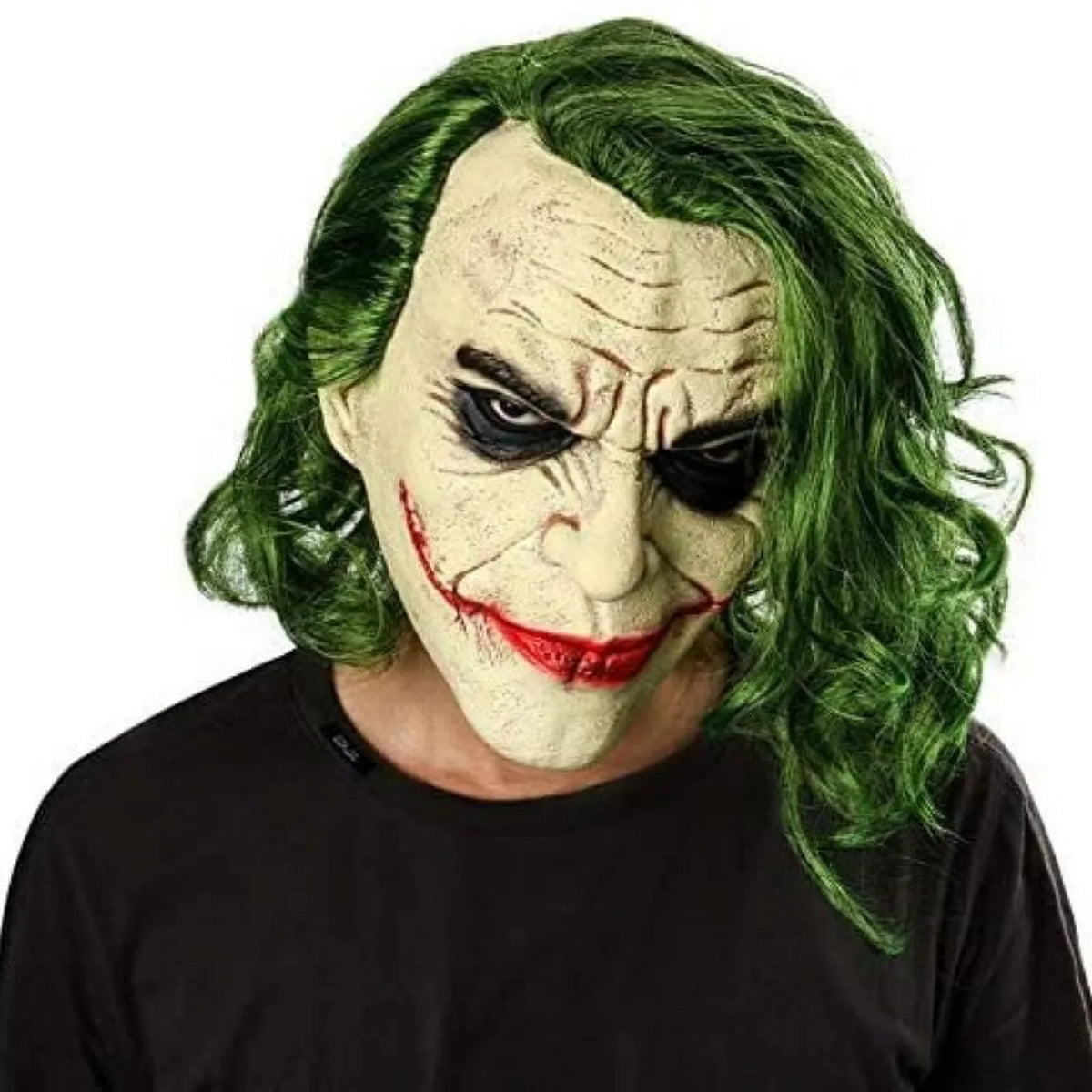 Masks Adult Hair Accessory Mask Full Vinyl Joker with Head Green Lelaffet