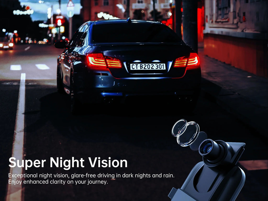 with Monitor Cars&Trucks, Mirror Camera Mode, Parking 32GB 24H include Cam, and 10" Vision, Driving Free Pelsee Rear View Voice for Card Dash w/ Assistant 2.5K Control, Smart Mirror Night