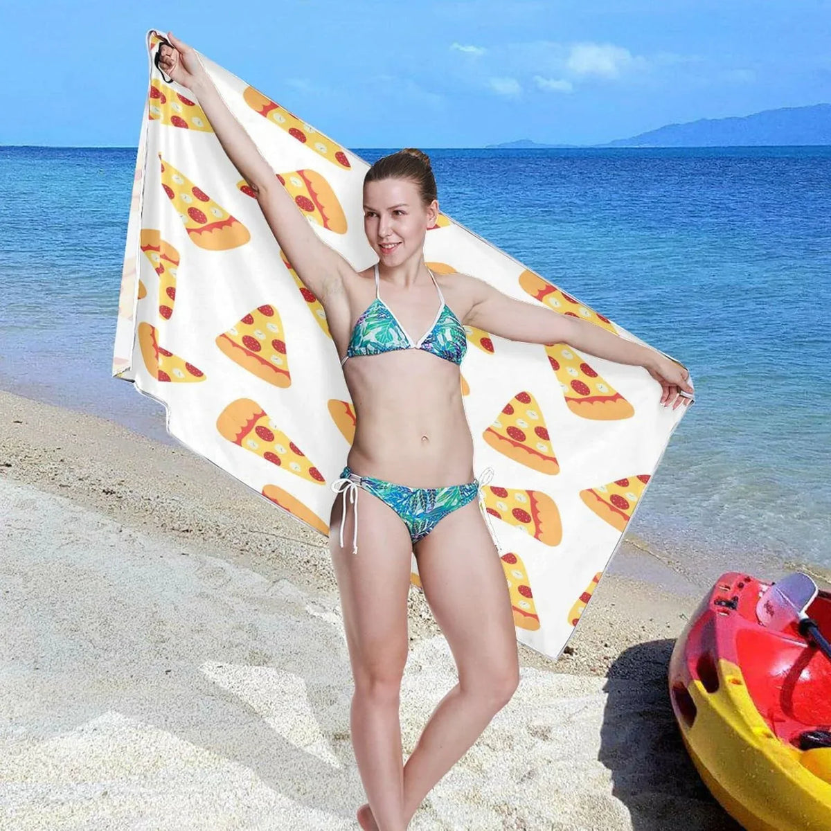 for Absorbent Super Towel Towel - - Travel Oversized Swimming Quick Dry Slices Beach Towels Pizza Camping Lightweight Compact Holiday （573） Bestwell