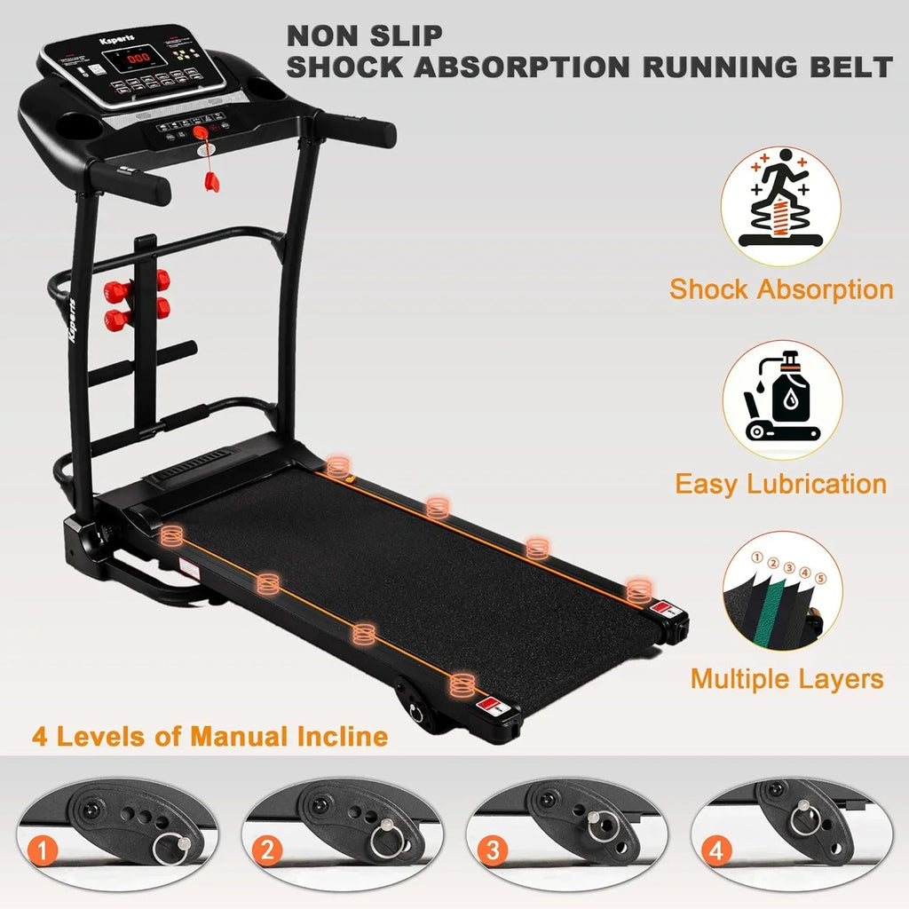 Treadmill Display, Portable With Inch Foldable Apps Equipment, Connectivity, For Home Black Bluetooth Gym And Fitness Tracking 16.5