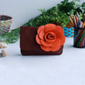 Shoulder Bag Luxurious Purse Clutch Leatherette Flower Clutch Coffee Casual -