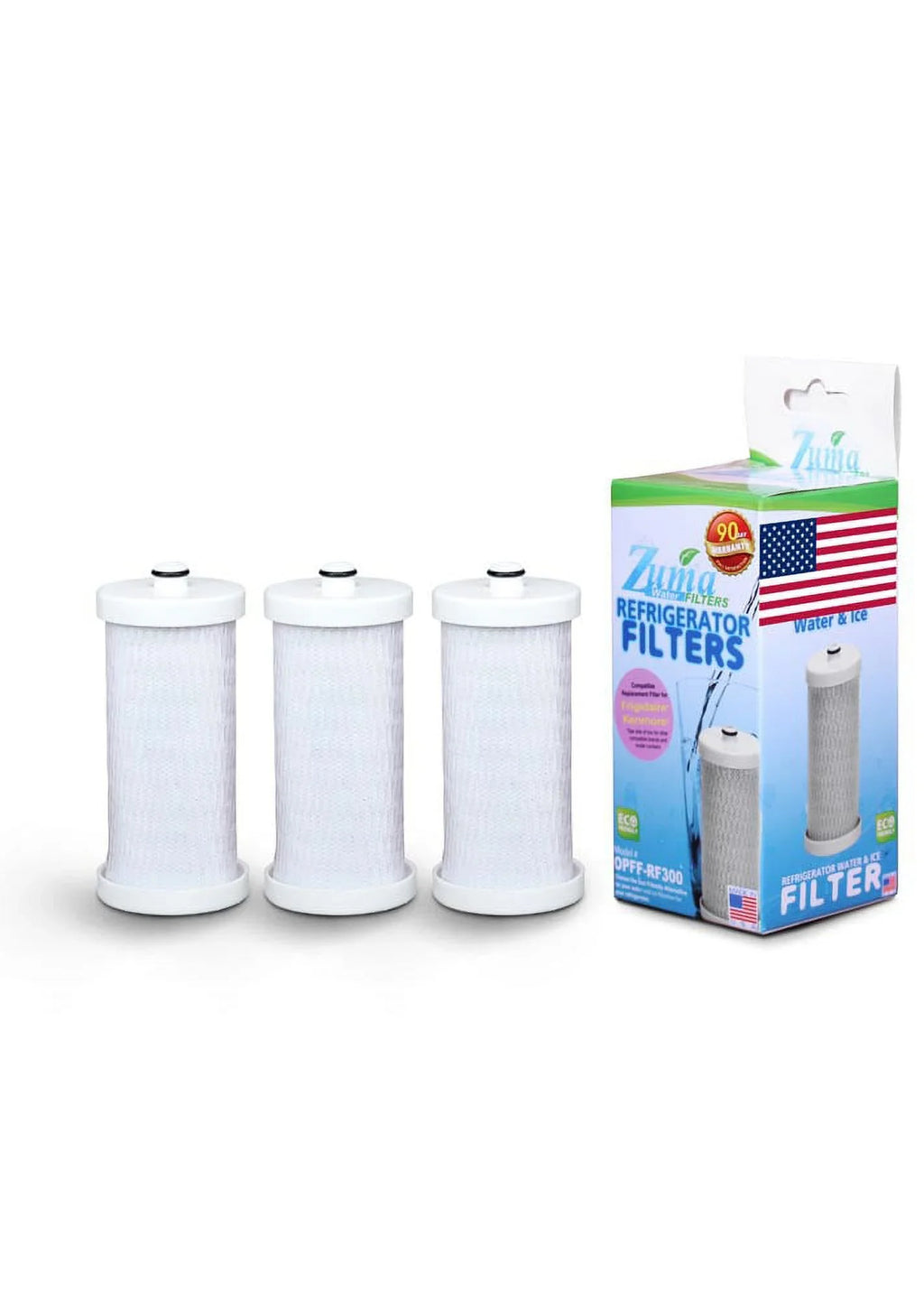 '- Frigidaire® Fits Pack , - , with 3 , -RF300 Moisture Model -100 U.S.A. Ice Brand Made Filter in # and