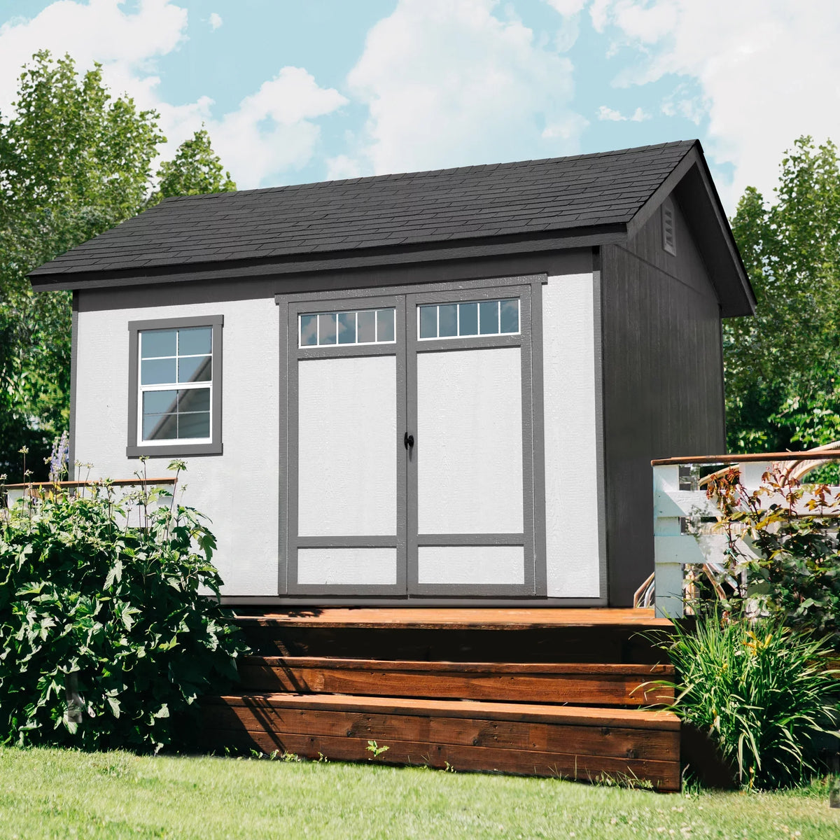 x ft. ft. Handy 10 Wood Shed Home Beachwood (with Floor) Products Storage 12
