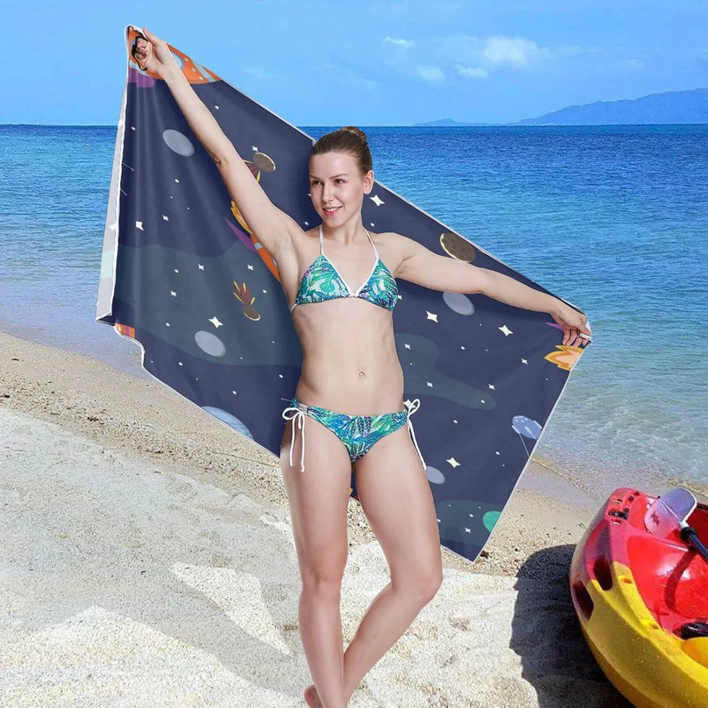 Lightweight Bestwell Oversized Super Camping Beach Travel Rocket Quick Swimming Dry Towel Holiday（312） Absorbent - Towel Cartoon Compact for - Towels