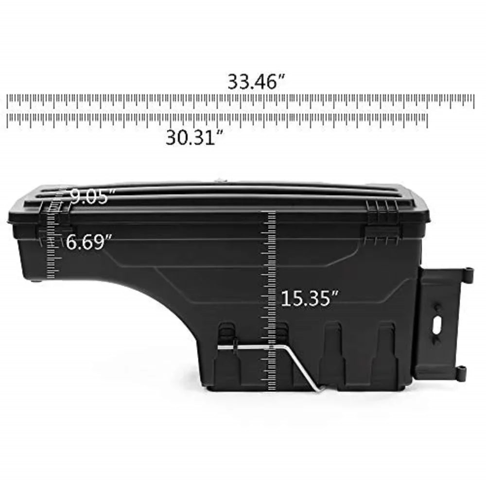 Tacoma Bed Side Truck Fit for Box Black Toyota 2005-2020 Toolbox Left Driver Storage PIT66