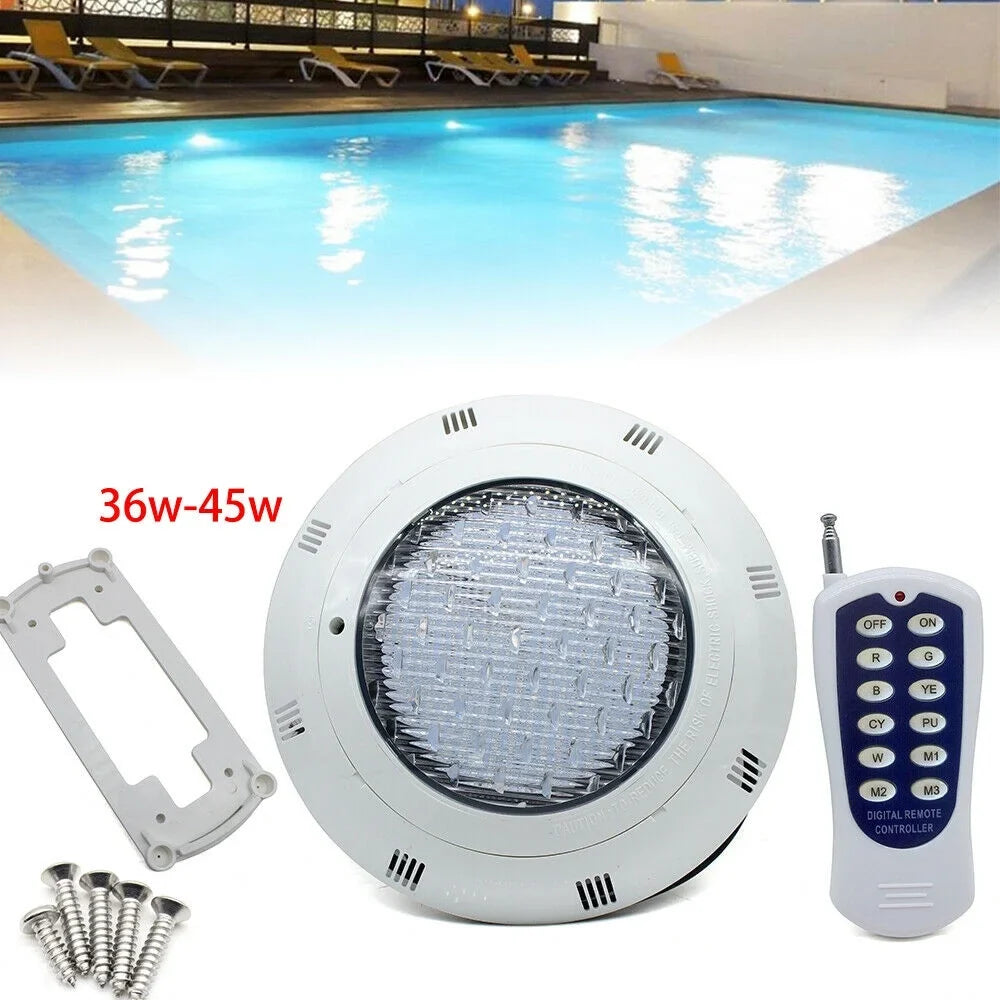 Pool Swimming AC12V 7Color Lights 36W IP68 Lamp Fountain Remote Light Fichiouy with Moistureproof Lamp Pool