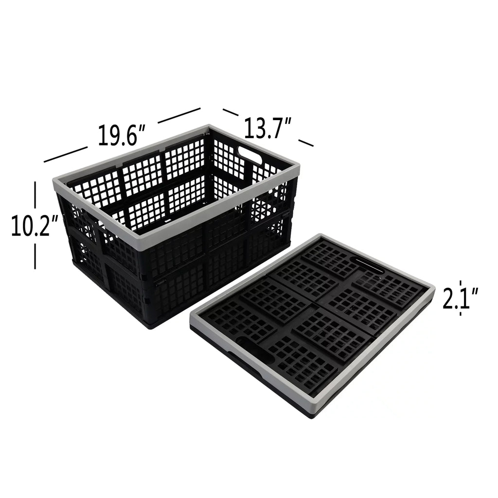 Crates, L Plastic 42 Storage Pack Crate Ponpong Storage, Folding Collapsible 2