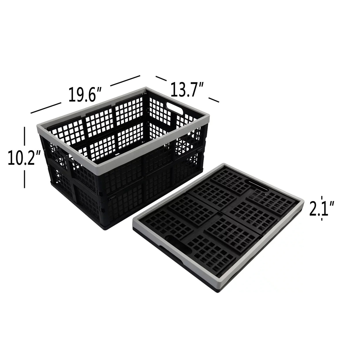 Crates, L Plastic 42 Storage Pack Crate Ponpong Storage, Folding Collapsible 2