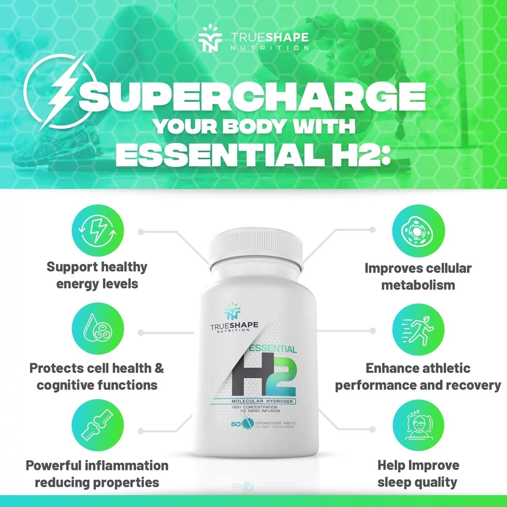 for Hydrogen Supplement Nutritional Servings) TrueShape H2 Tablets Essential (60 Moisture Fizzy Molecular Nutrition