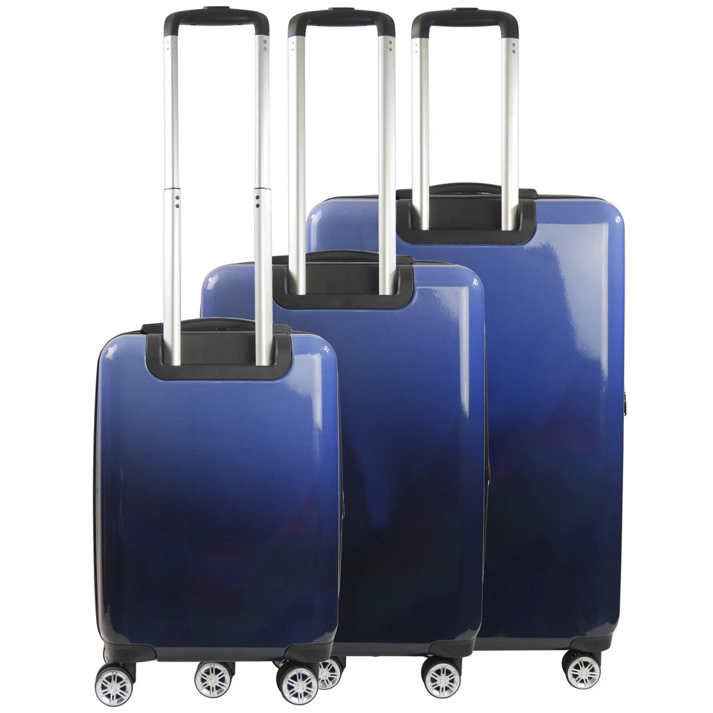 3 Rolling Spinner Blue Luggage, and with Impulse Ombre Wheels, Hardshell 22, Inch, 26 Set Piece 31 Suitcase