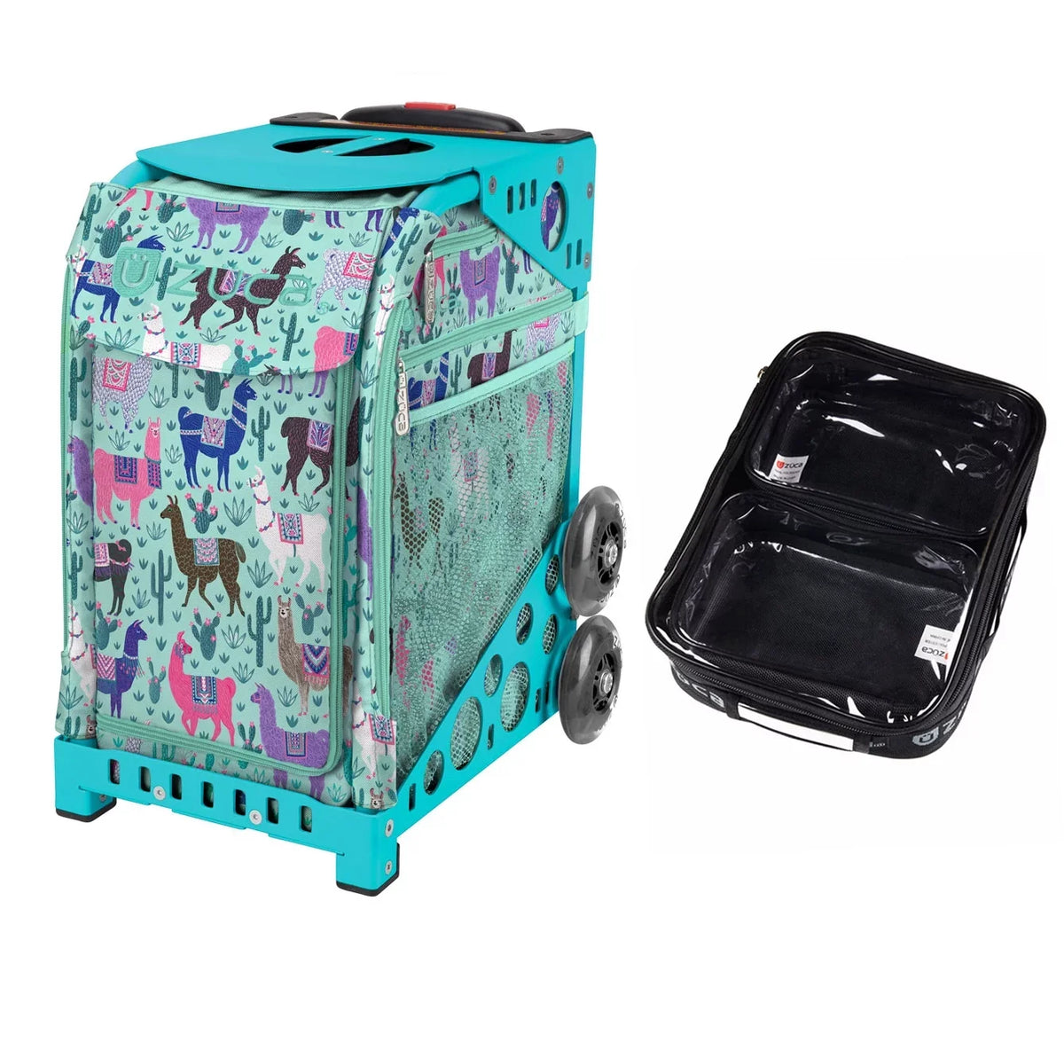 Pouches 18" (Turquoise and Mini Zuca Frame) 2 - Large 1 Llama Utility Rama Bag Sport with