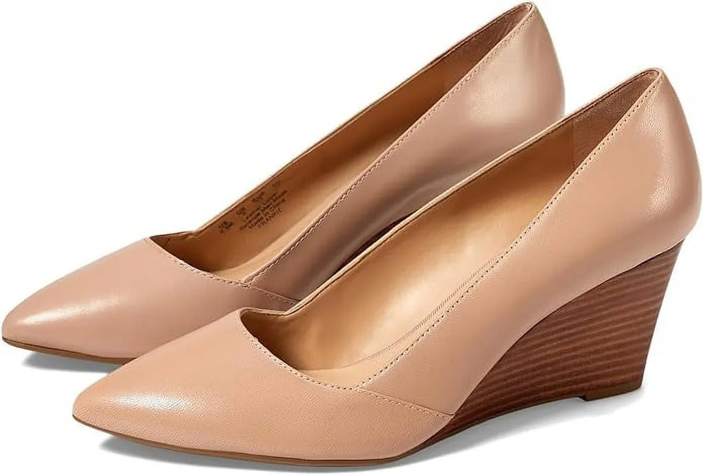 Pump Ballet Leather, Frankie Womens M Franco Toe Wedge Sarto Pointed 11 Beige