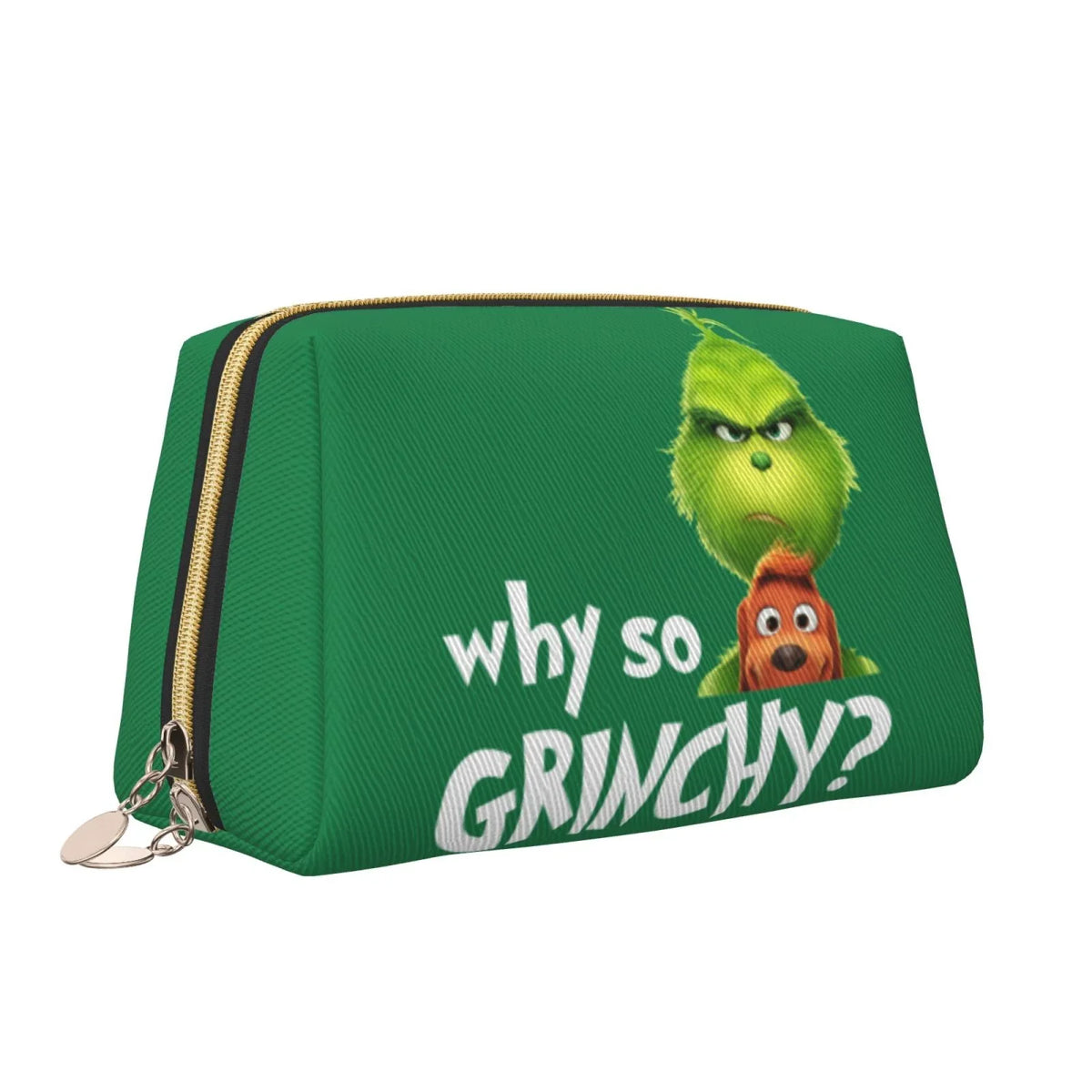 Travel Toiletry Funny Bag Makeup Purse Gift Pouch Leather Cosmetic Organizer Portable Bag Grinch Storage