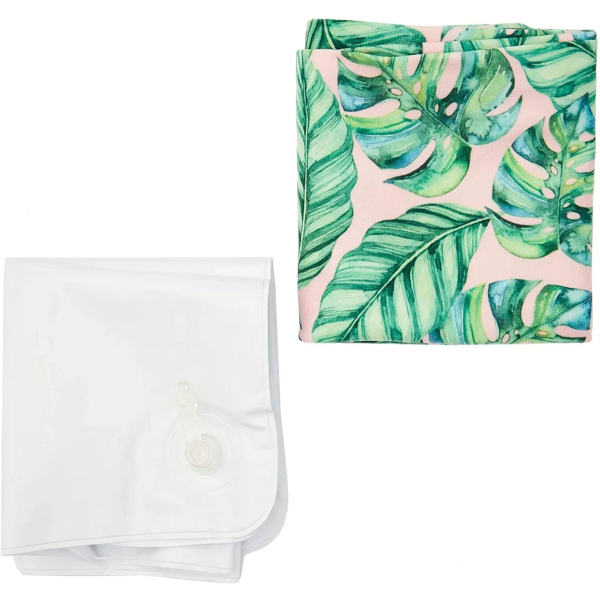 Blue Pillow for Travel Vacations, Leaves Tropical Beach Pools Panda Inflatable