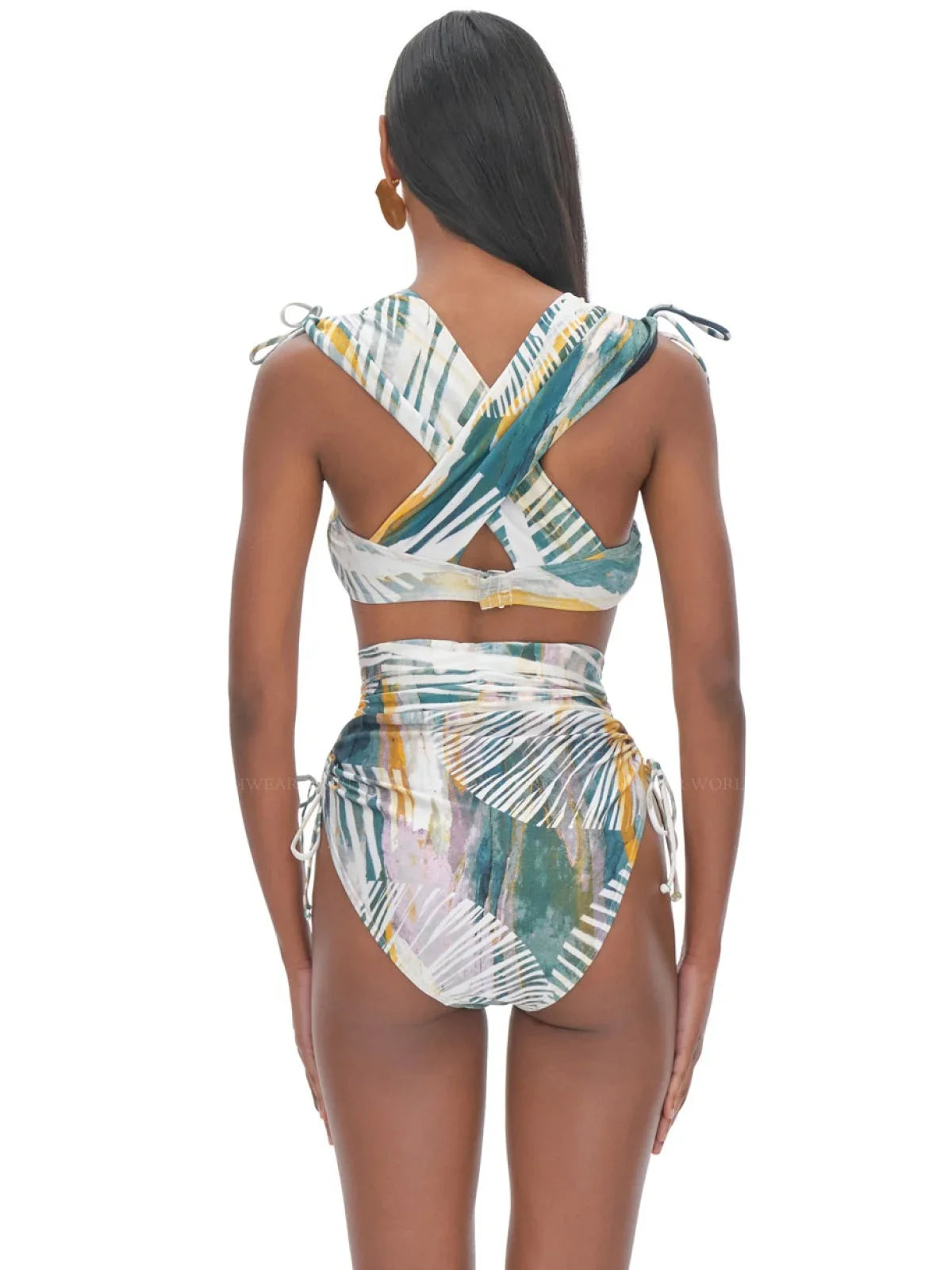 Top, Iyamah Menasa Underwire Andrea Ruched Swim Large Bikini