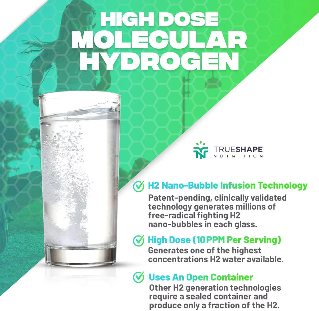 for Hydrogen Supplement Nutritional Servings) TrueShape H2 Tablets Essential (60 Moisture Fizzy Molecular Nutrition