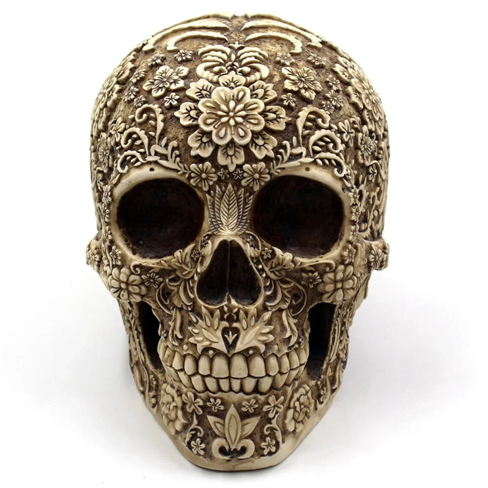 Mai Horror Resin Skull Retro Decoration Props Menghua Decoration Trade Spoof Face American European Halloween Skull Foreign And